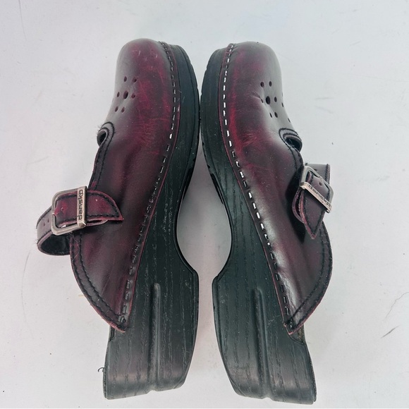 DANSKO Womens Merrie Oxblood Leather Mary Jane Slip On Clog Mule Sizr 40 us 9 - Picture 7 of 9